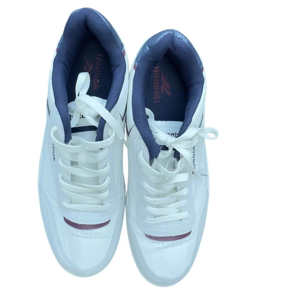 Reebok Court Advance Men Size 12 White Navy Maroon Sneakers Great Condition
